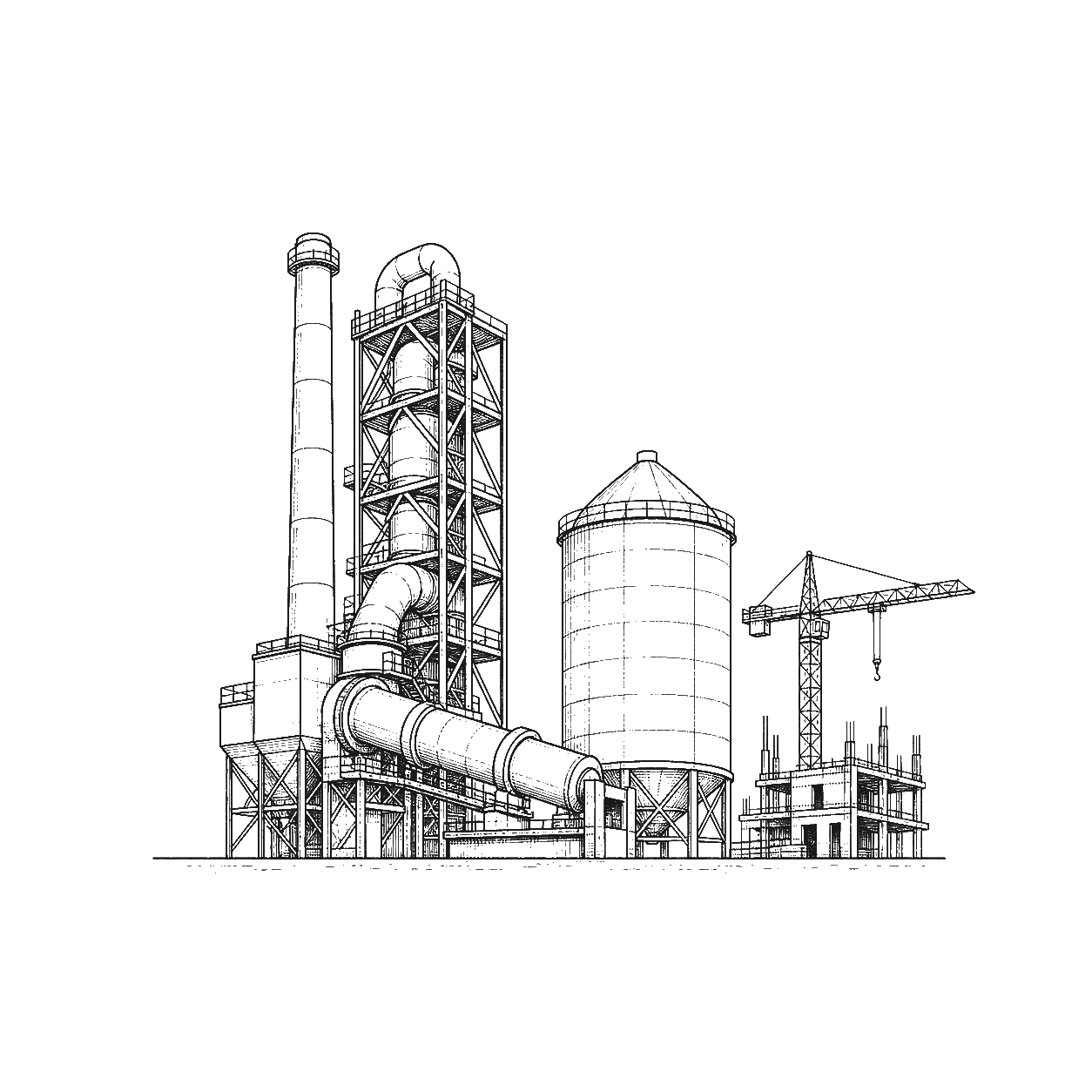 Cement & Construction sector illustration